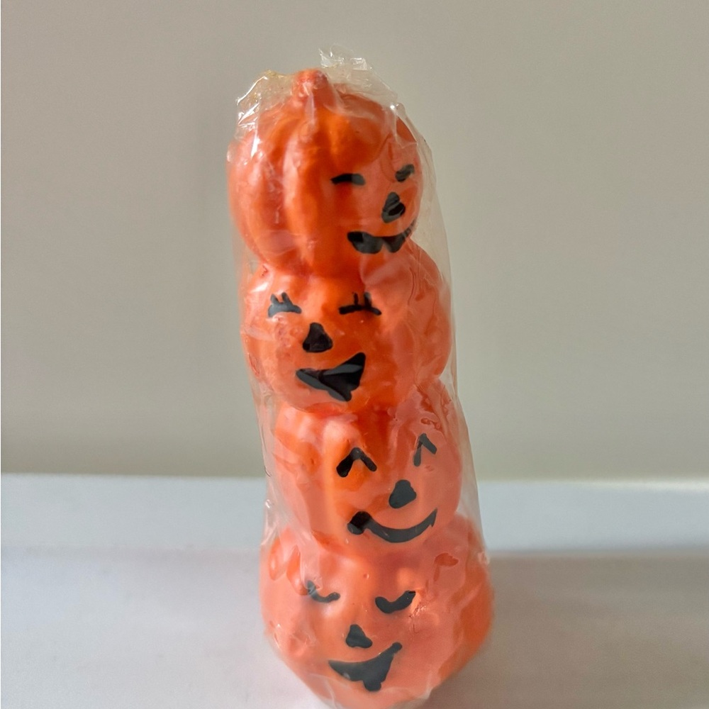 Vintage Stacked Pumpkin Halloween Candle Sealed in Package